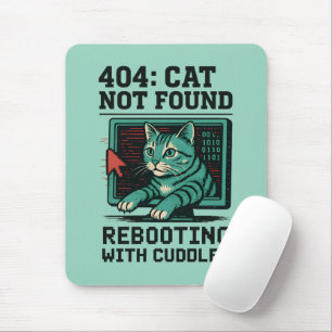 Mousepad Gato do Erro 404 Não Encontrado Reiniciando Carinh
