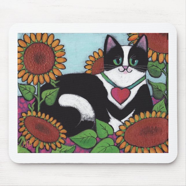 Mousepad Gato do girassol (Frente)