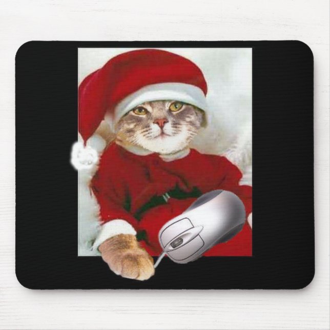 Mousepad Gato do Natal e rato do computador (Frente)