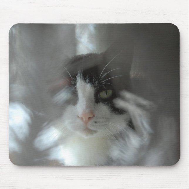 Mousepad Gato do smoking que espreita através dos ramos (Frente)