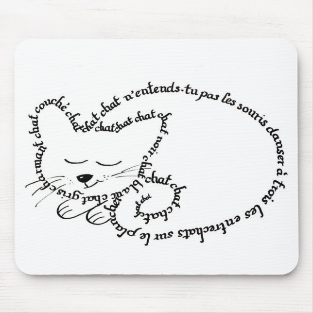 Mousepad Gato dormente, gato charmant (Frente)