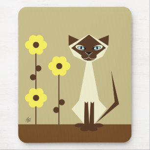 Mousepad Gato e Flores