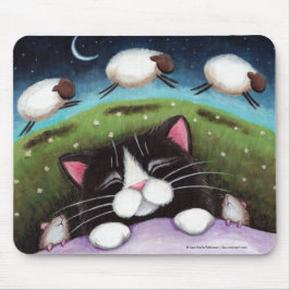 Mousepad Gato e ratos do sono que sonham dos carneiros