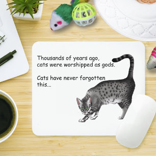 Mousepad Gato Egípcio Mau Cinza Caprichoso Humorístico
