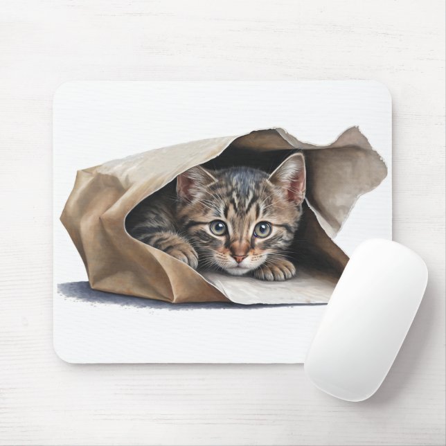 Mousepad Gato em Papel (Com mouse)