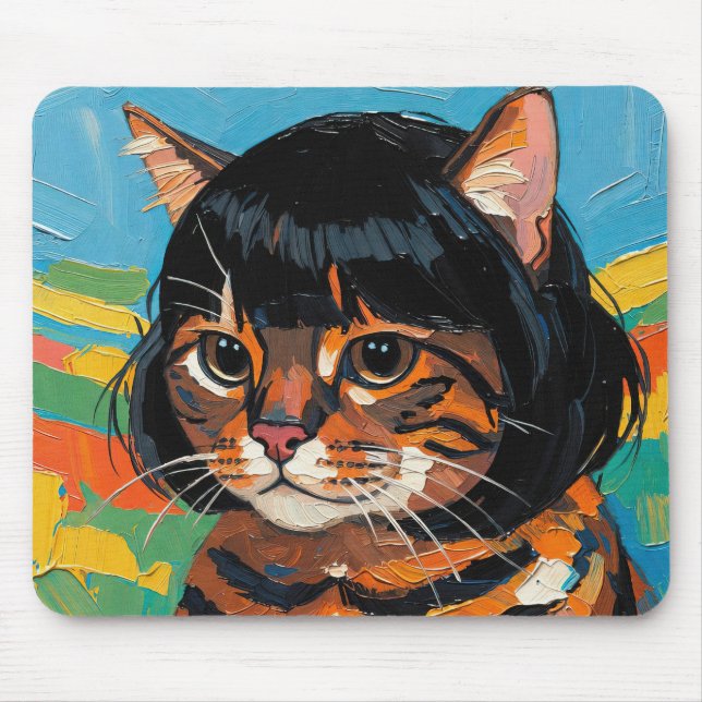 Mousepad Gato Em Uma Peruca (#8) (Frente)