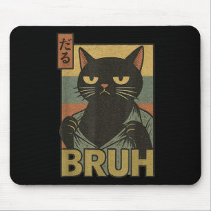 Mousepad Gato Engraçado Bruh Adolescente Garotas Homens Mem