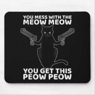 Mousepad Gato Engraçado Com Armas Que Você Mete Com O Meow