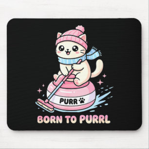 Mousepad Gato Engraçado de Curling Nasceu Para Purrl - Espo