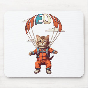 Mousepad Gato Engraçado de Paraquedismo