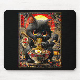 Mousepad Gato engraçado do Ramen amantes de macarrão Anime