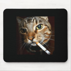 Mousepad Gato engraçado fumando meme humor negro gato sarcá