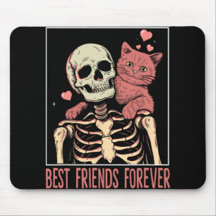 Mousepad Gato Engraçado Lady Tarot Card Skeleton Kitten Lov
