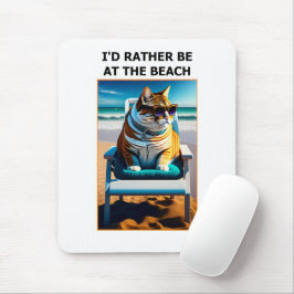 Mousepad Gato Engraçado Que Eu Preferencialmente Na Praia