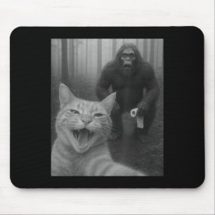 Mousepad Gato Engraçado Surpreende Selfie Feliz Com Sasq Pé
