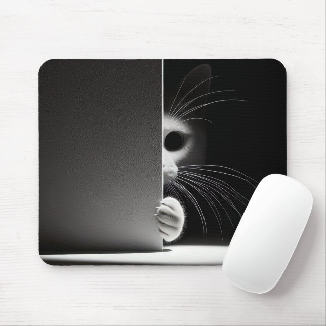 Mousepad Gato Escondido Em Sombras (Com mouse)