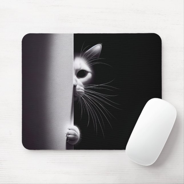 Mousepad Gato Escondido Em Sombras (Com mouse)