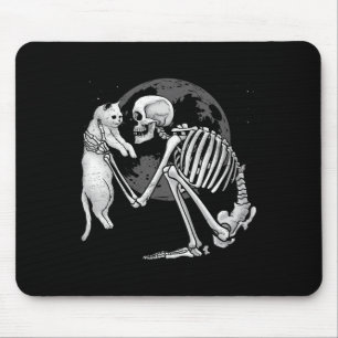 Mousepad Gato Esqueleto Caveira Gatinho Fantasma Fofo Hallo