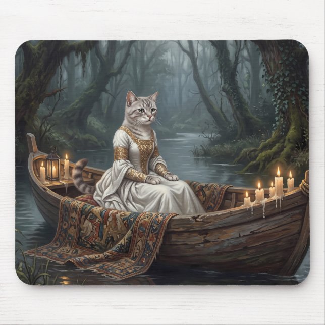 Mousepad Gato Etéreo em Barco (Frente)