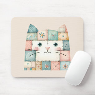 Mousepad Gato Falso de Patchwork Pastel Cottage