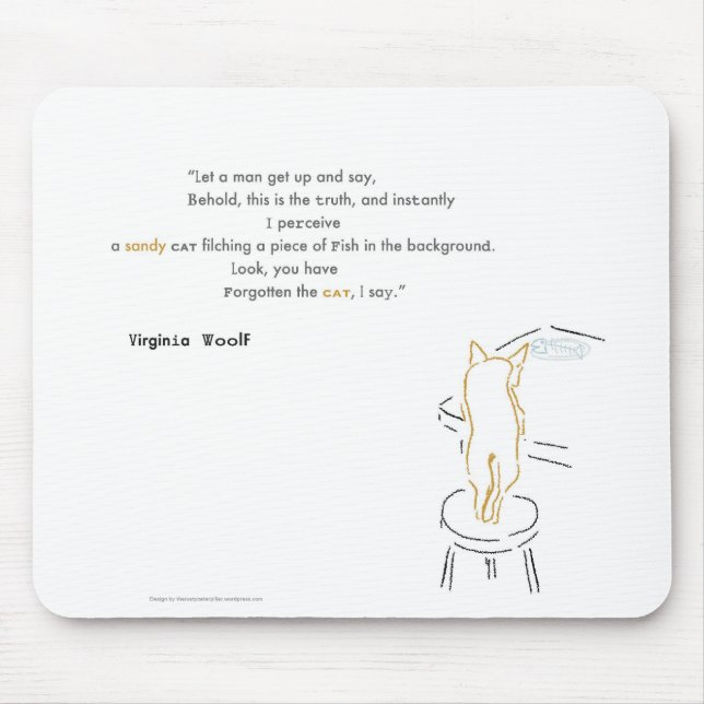 Mousepad Gato Filching de Virgínia Woolf (Frente)