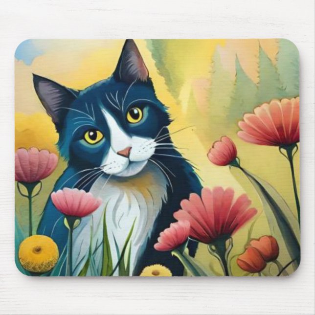 Mousepad Gato FLoral (Frente)
