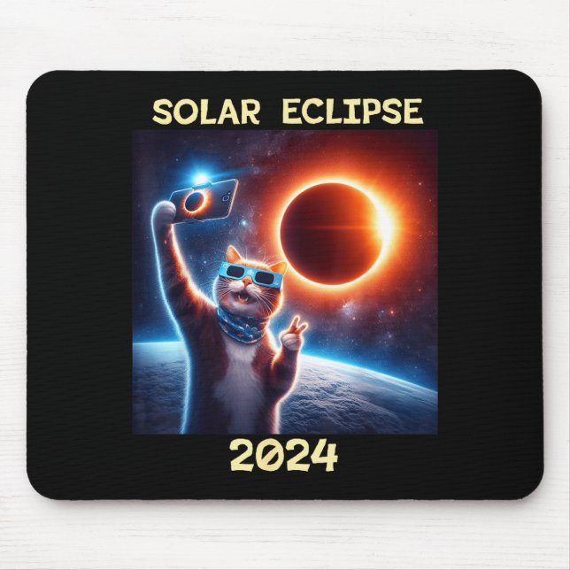 Mousepad Gato Fofo do Eclipse Solar (Frente)