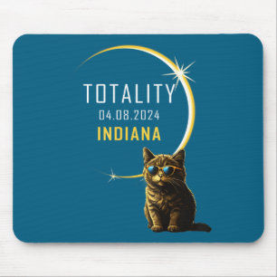 Mousepad Gato Fofo do Eclipse Solar Total de Indiana