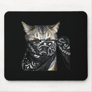 Mousepad Gato Fora da Lei Divertido Gato Gângster Com Banda