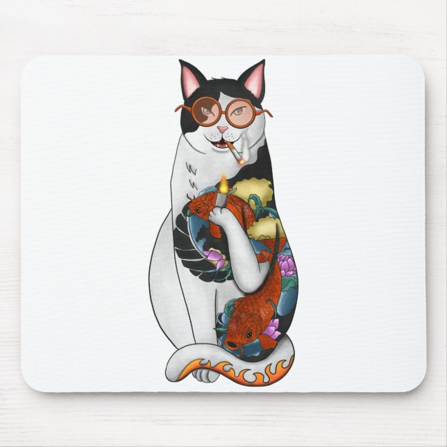 Mousepad gato fumando (Frente)