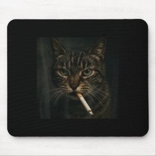 Mousepad Gato Fumante Engraçado, Gatinho de Cigarro, Meme Z