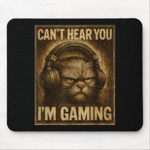 Mousepad Gato Gamer Divertido Homens Mulheres Meninos Não P