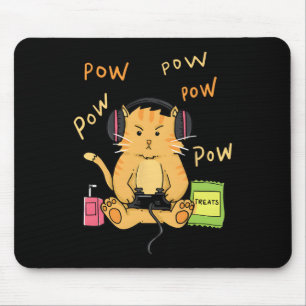 Mousepad Gato Gamer Kitty Fofinho Auscultadores Controlador
