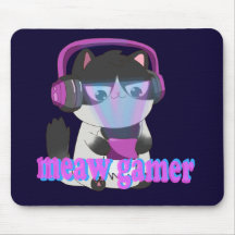 Gato Gamer Meow Fofo - Gatinho de Jogos Kawaii