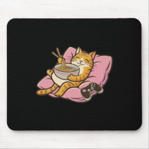 Mousepad Gato Gamer Ramen Kawaii Jogos Japonês Mulheres Men