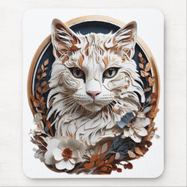 Mousepad gato,gatinho com flor