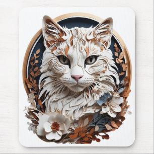 Mousepad gato,gatinho com flor