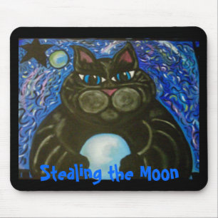 Mousepad Gato gordo que rouba a lua