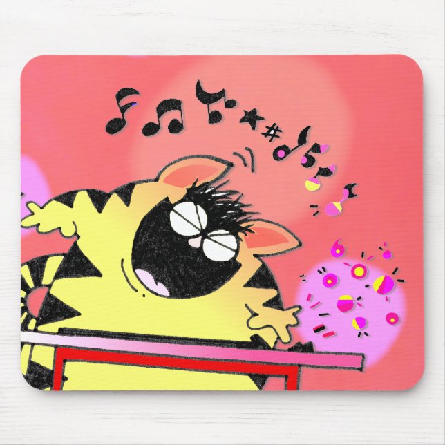Mousepad Gato Gordo Toca Teclado (Frente)