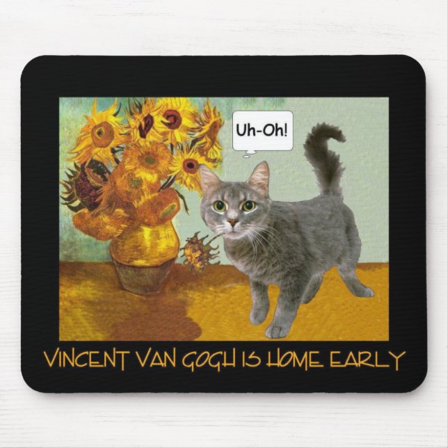 Mousepad Gato impertinente 3 de Van Gogh (Frente)