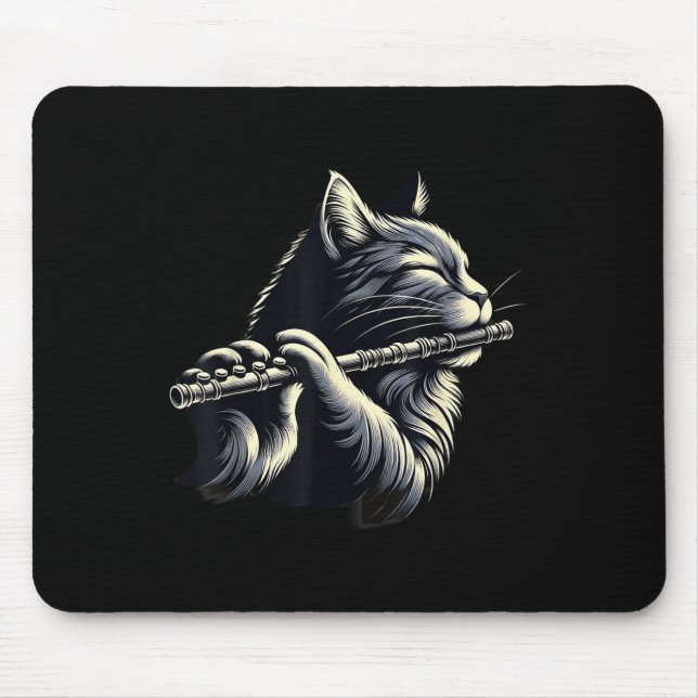 Mousepad Gato Jogando Flutuário Músico Gata Pover (Frente)