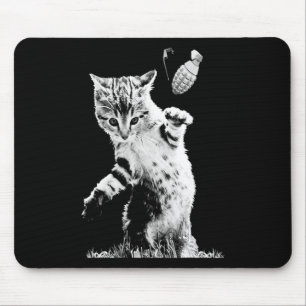 Mousepad Gato Jogando Granada Engraçada Cena de Granada Gat