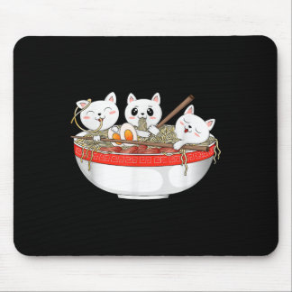 Mousepad Gato Kawaii Cata Ramen Noodles Anime Gato Japonês