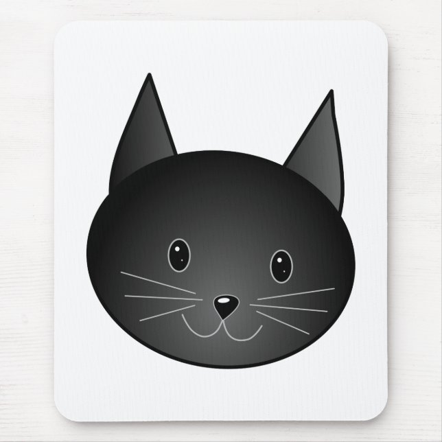 Mousepad Gato. Kitty. preto bonito (Frente)