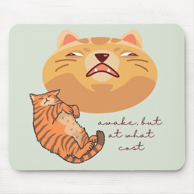 Mousepad Gato Laranja Cansado (Frente)