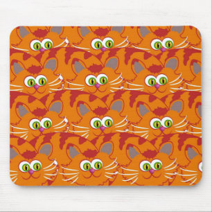 Mousepad Gato Laranja Com Olhos Verdes Adoráveis