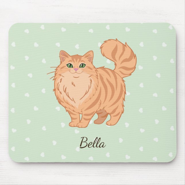Mousepad Gato Laranja de Pelo Comprido Personalizado (Frente)
