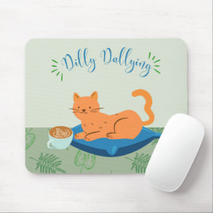 Mousepad Gato Laranja Preguiçoso