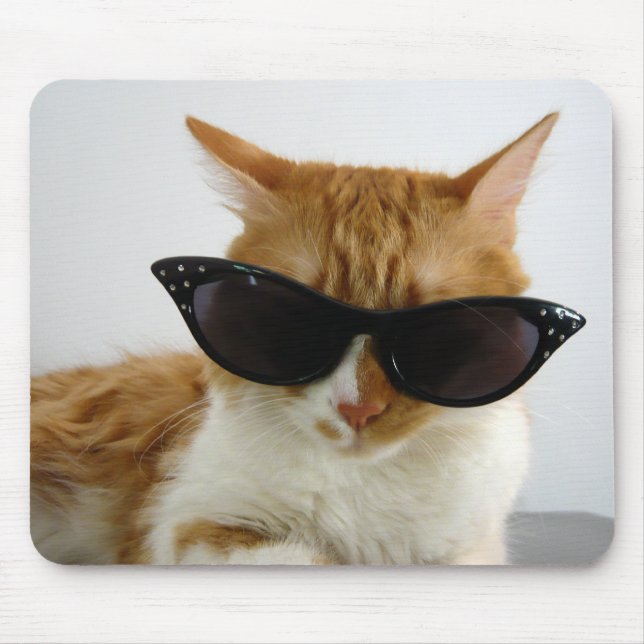 Mousepad Gato Legal com Óculos de Sol (Frente)