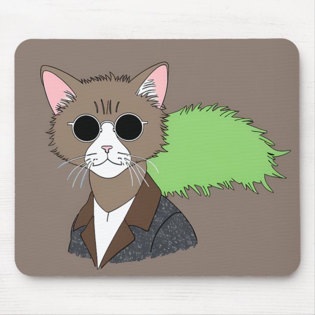 Mousepad Gato legal no Suporte do Rato Retroativo de Sombra (Frente)